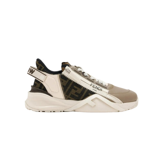 Fendi - Flow Leather Beige Low Top Sneakers