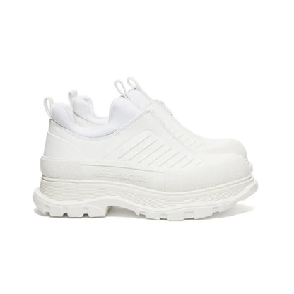 Alexander McQueen White Leather Tread Slick Moto Sneakers