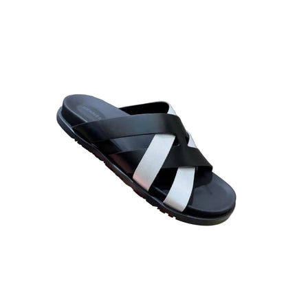 Hermes Men’S Slippers Black /White Outdoor Sandal