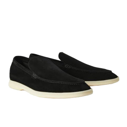 Loro piana summer Walk suede loafers in Black